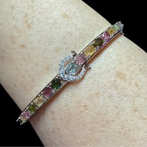 bracelet tourmaline gemstone bangle clasp closure jewelry fashion accessories